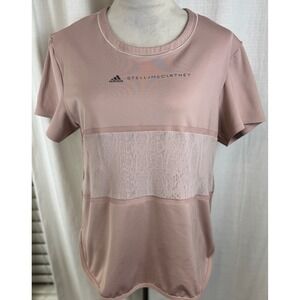 Adidas Stella McCartney T-Shirt S Pink Mesh Panel Activewear Top